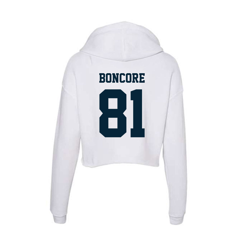 Utah State - NCAA Football : Nikko Boncore - Women's Crop Fleece Hoodie-1