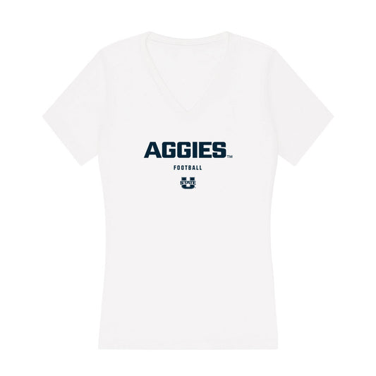 Utah State - NCAA Football : Jake Eichorn - Women's V-Neck T-Shirt-0