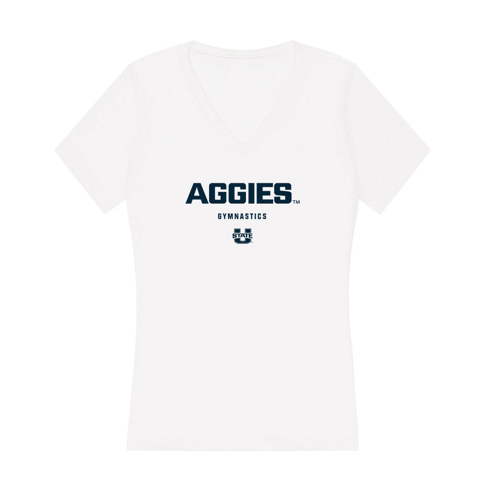 Utah State - NCAA Women's Gymnastics : Anabelle Dewey - Women's V-Neck T-Shirt-0