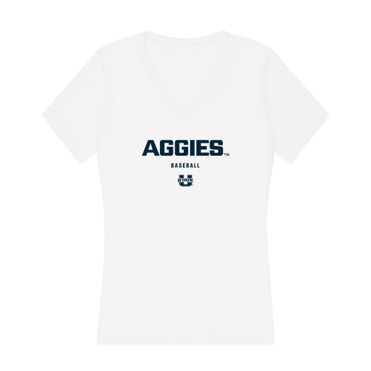 Utah State - NCAA Baseball : Hayden Gardner - Women's V-Neck T-Shirt-0