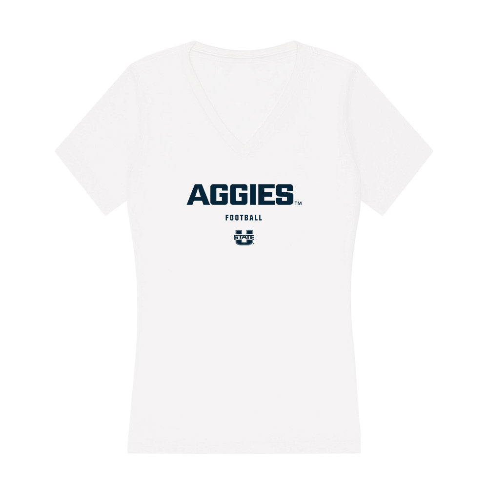 Utah State - NCAA Football : Derrick Jameson Jr - Women's V-Neck T-Shirt-0