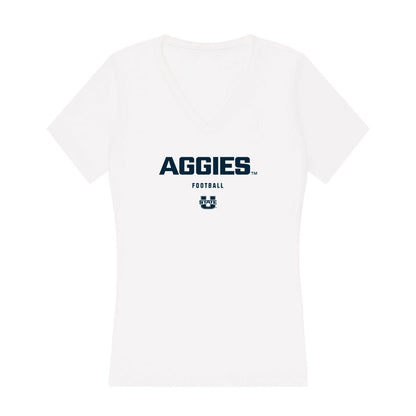 Utah State - NCAA Football : Derrick Jameson Jr - Women's V-Neck T-Shirt-0