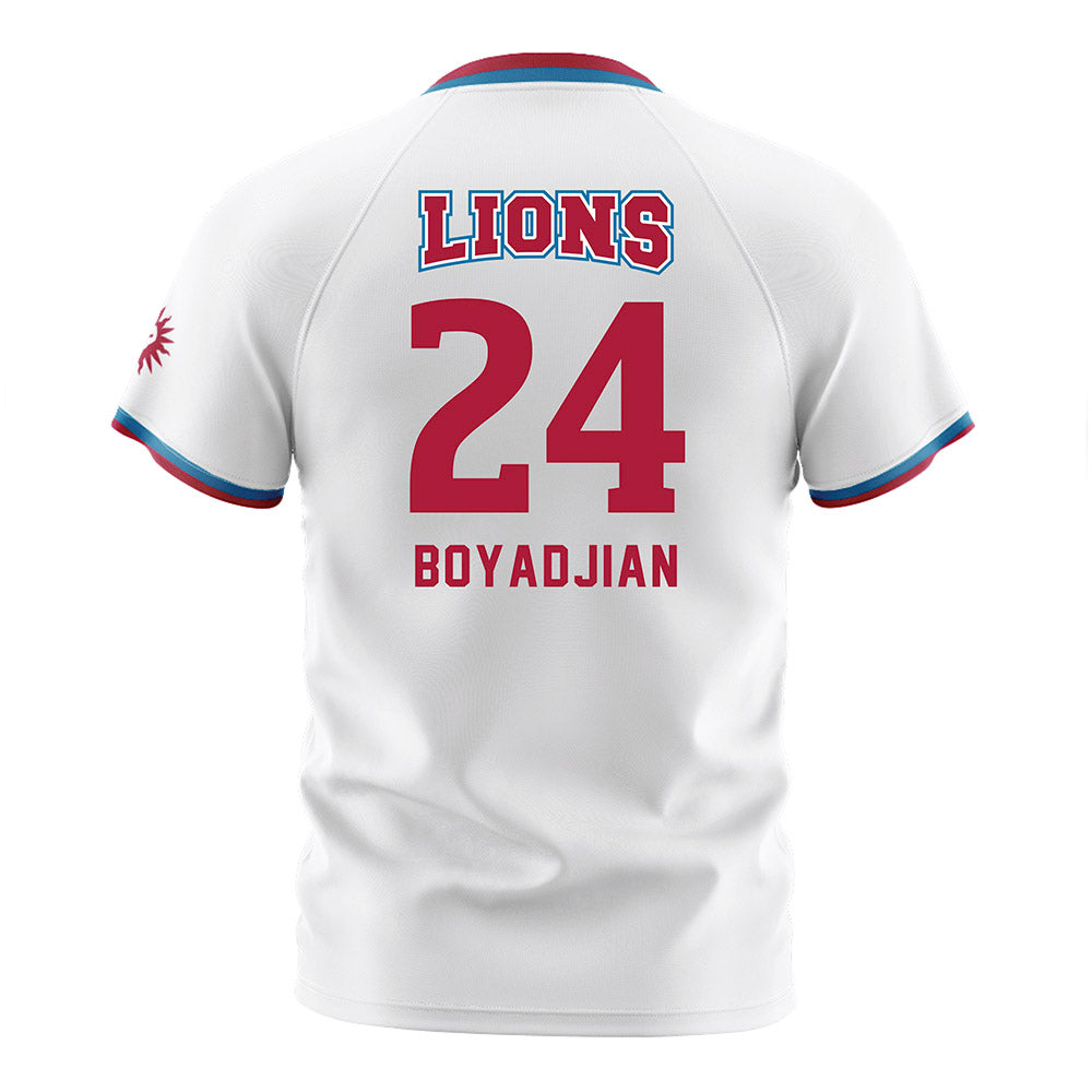 LMU - NCAA Men's Soccer : Anthony Boyadjian - White Soccer Jersey-1