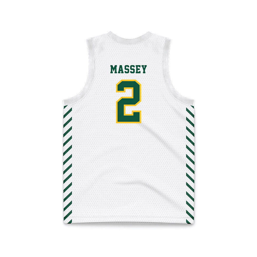 NDSU - NCAA Men's Basketball : Riley Massey - White Basketball Jersey-1