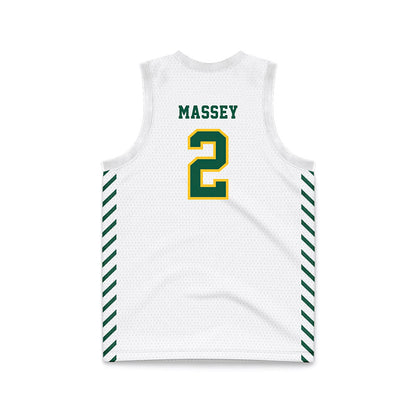 NDSU - NCAA Men's Basketball : Riley Massey - White Basketball Jersey-1