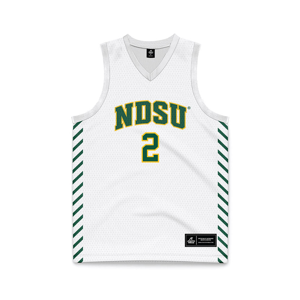 NDSU - NCAA Men's Basketball : Riley Massey - White Basketball Jersey-0