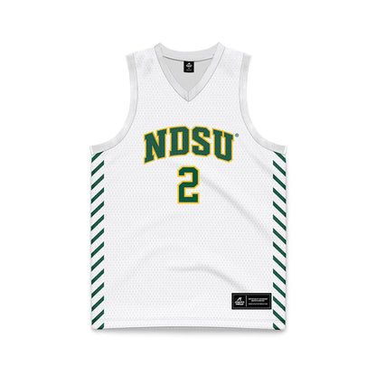 NDSU - NCAA Men's Basketball : Riley Massey - White Basketball Jersey-0