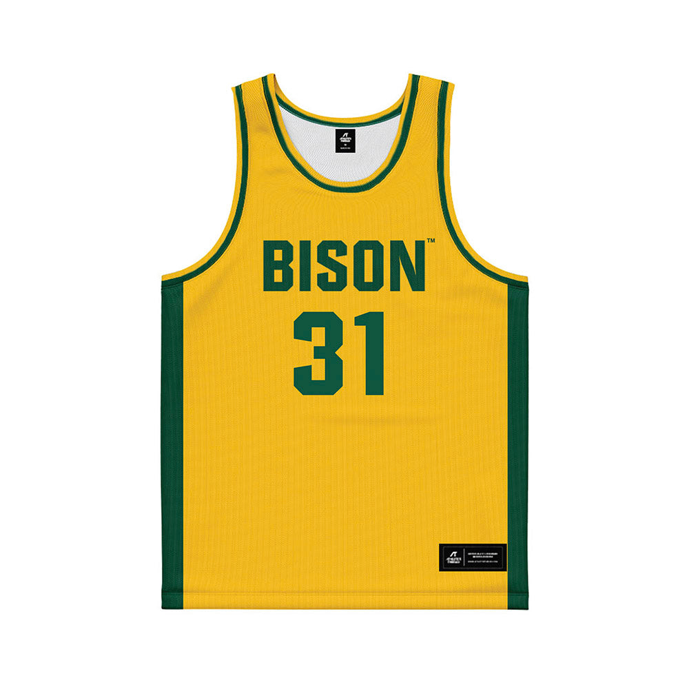 NDSU - NCAA Women's Basketball : Lily Niebuhr - Yellow Basketball Jersey-0
