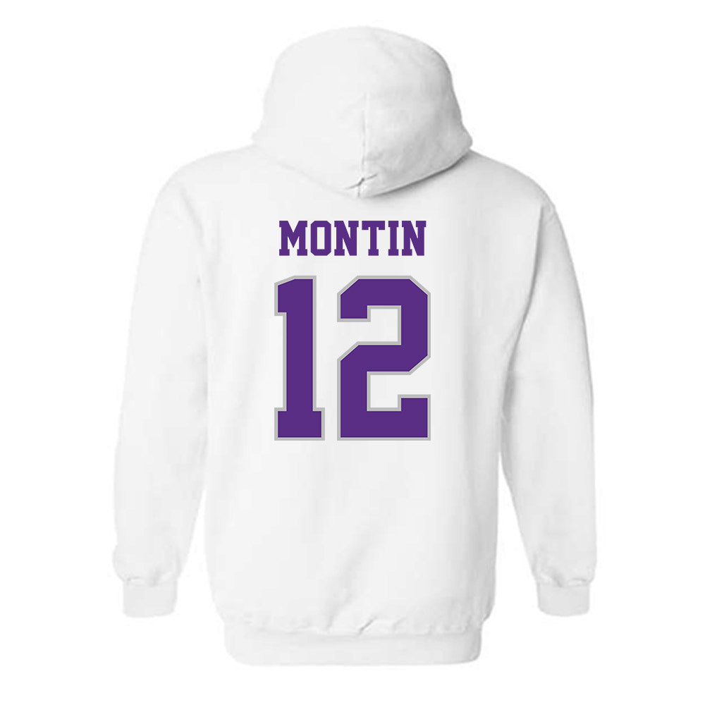Stonehill - NCAA Men's Basketball : Eino Montin - Classic Shersey Hooded Sweatshirt-1