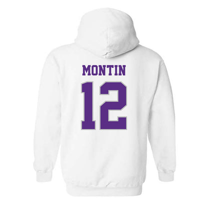 Stonehill - NCAA Men's Basketball : Eino Montin - Classic Shersey Hooded Sweatshirt-1
