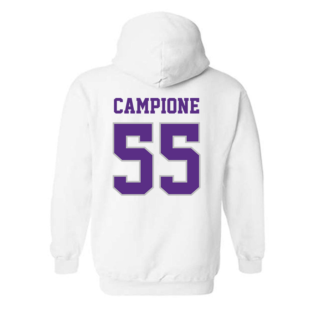 Stonehill - NCAA Men's Ice Hockey : Dominick Campione - Classic Shersey Hooded Sweatshirt-1