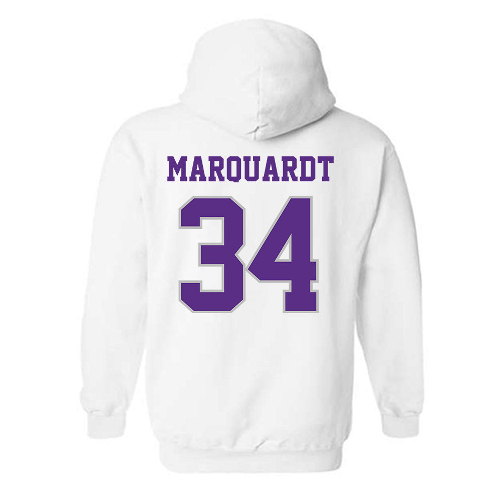 Stonehill - NCAA Men's Basketball : Neal Marquardt - Classic Shersey Hooded Sweatshirt-1