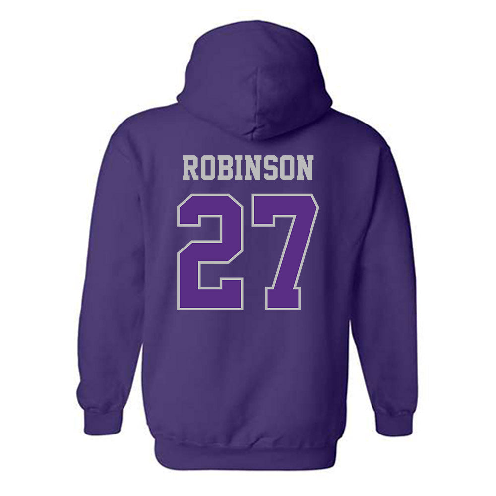 Stonehill - NCAA Baseball : Kacin Robinson - Classic Shersey Hooded Sweatshirt-1