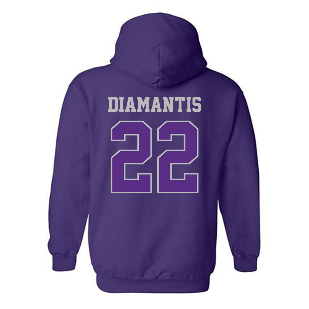 Stonehill - NCAA Men's Basketball : Charles Diamantis - Classic Shersey Hooded Sweatshirt-1