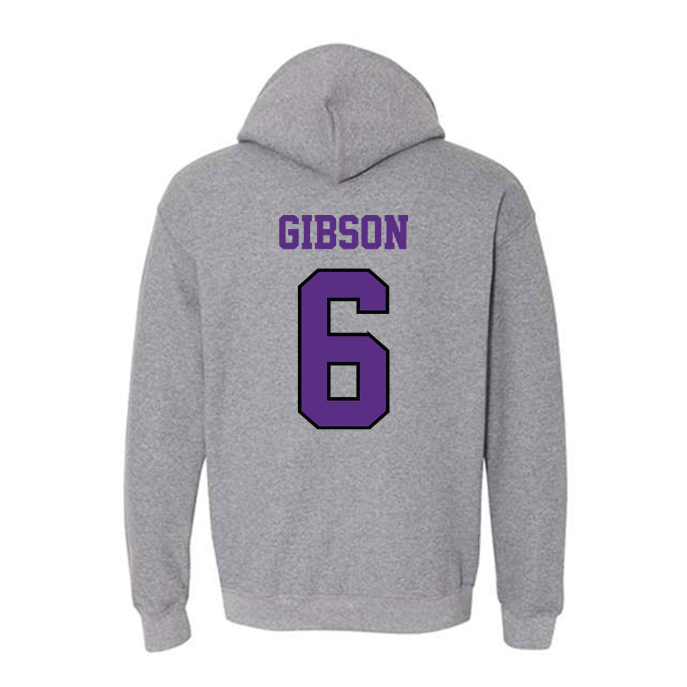 Stonehill - NCAA Men's Ice Hockey : Justin Gibson - Classic Shersey Hooded Sweatshirt-1
