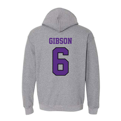 Stonehill - NCAA Men's Ice Hockey : Justin Gibson - Classic Shersey Hooded Sweatshirt-1