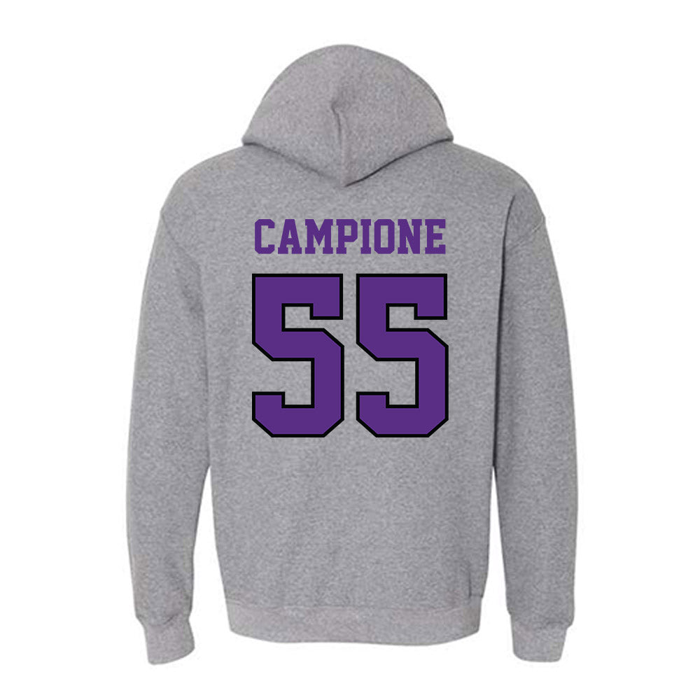 Stonehill - NCAA Men's Ice Hockey : Dominick Campione - Classic Shersey Hooded Sweatshirt-1