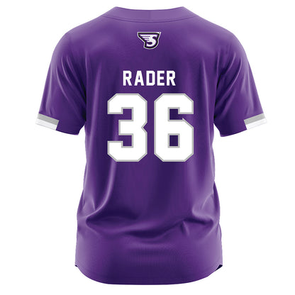 Stonehill - NCAA Baseball : Brayden Rader - Purple Jersey-1