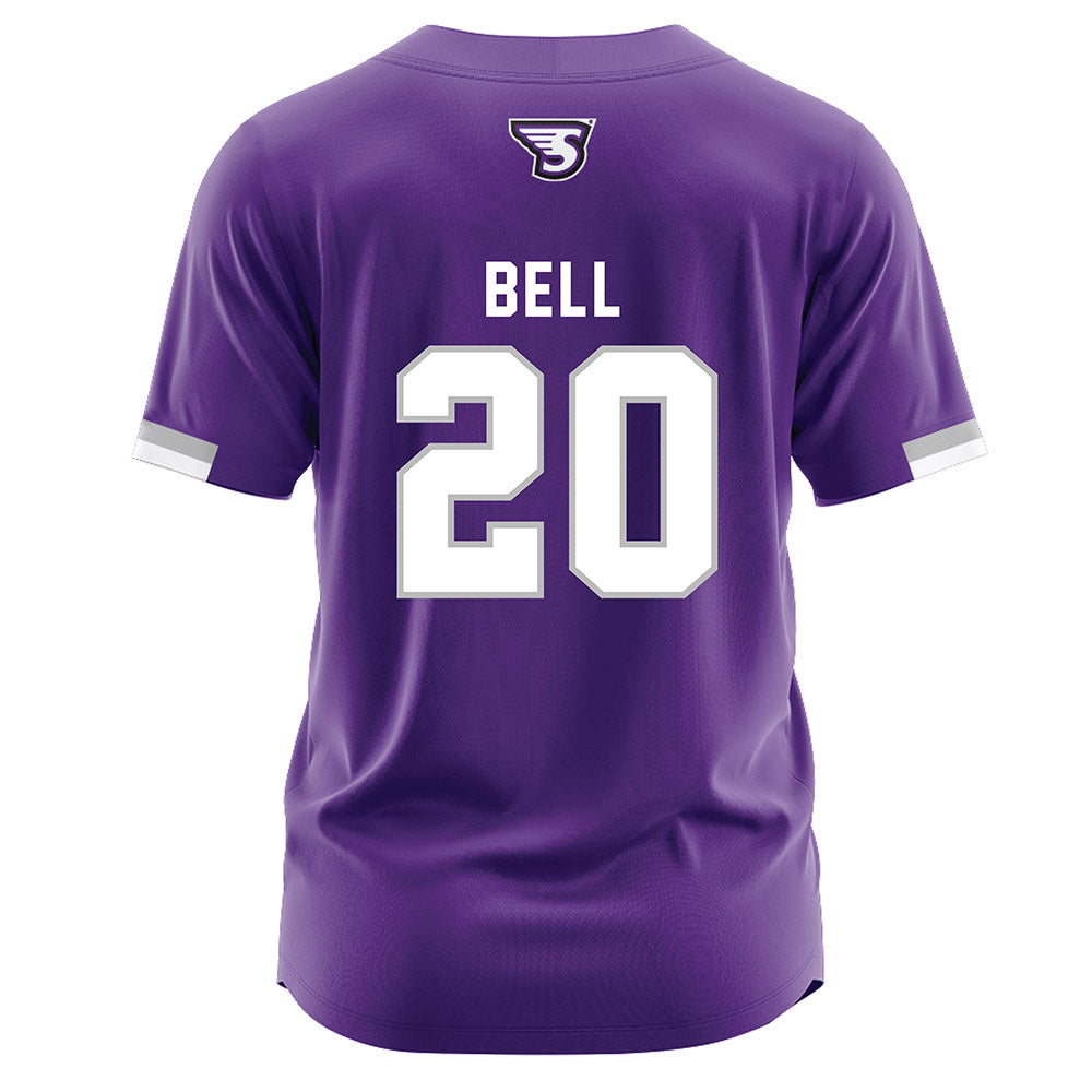 Stonehill - NCAA Baseball : Hunter Bell - Purple Jersey-1