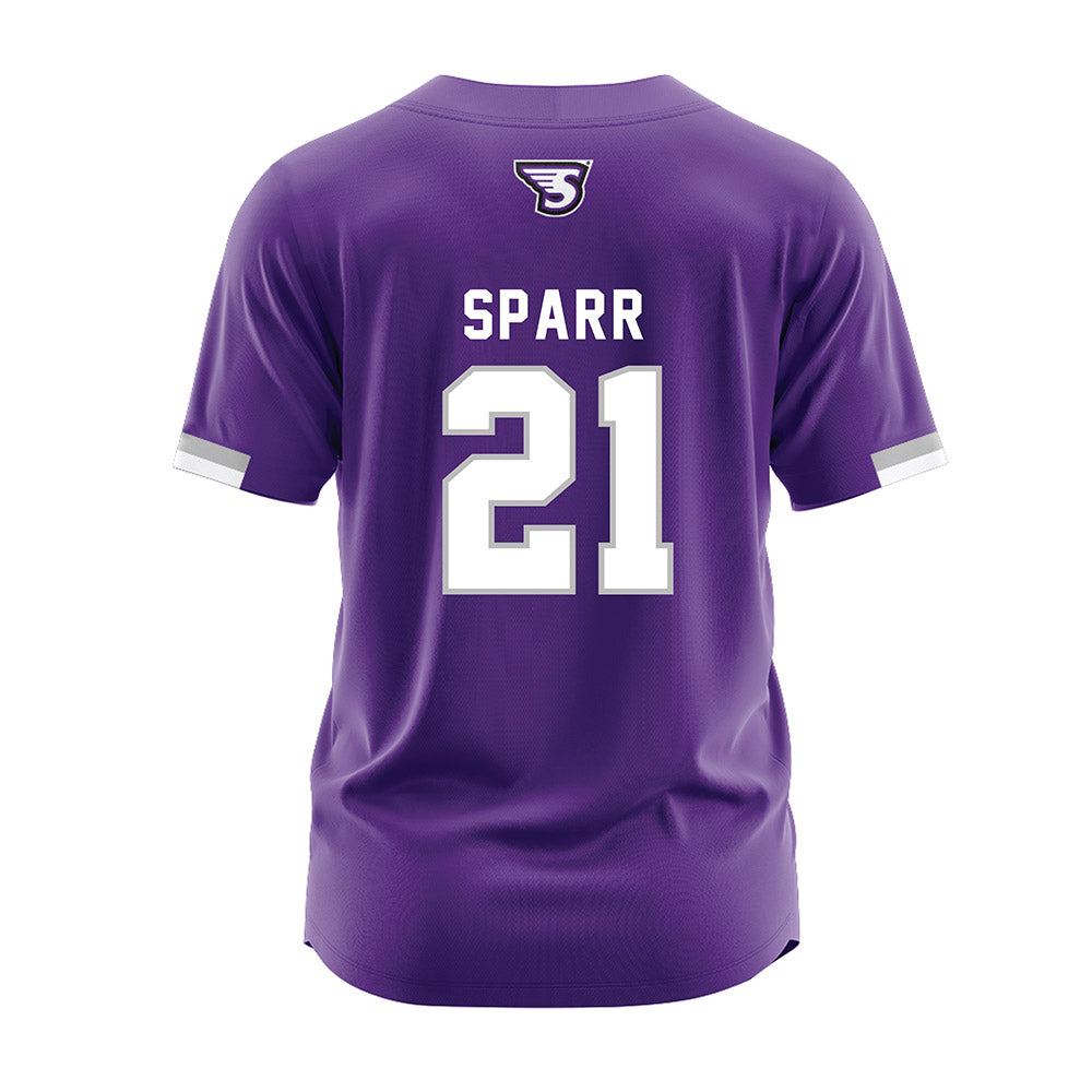 Stonehill - NCAA Baseball : Grayson Sparr - Purple Baseball Jersey-1