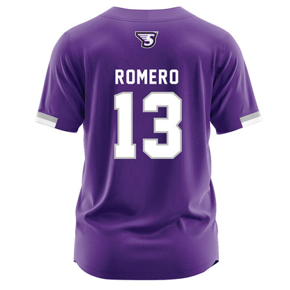Stonehill - NCAA Baseball : Armanis Romero - Purple Jersey-1