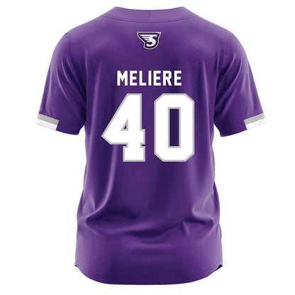 Stonehill - NCAA Baseball : Kenny Meliere - Purple Jersey-1