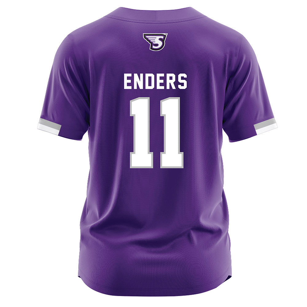 Stonehill - NCAA Baseball : Jackson Enders - Purple Jersey-1