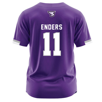 Stonehill - NCAA Baseball : Jackson Enders - Purple Jersey-1