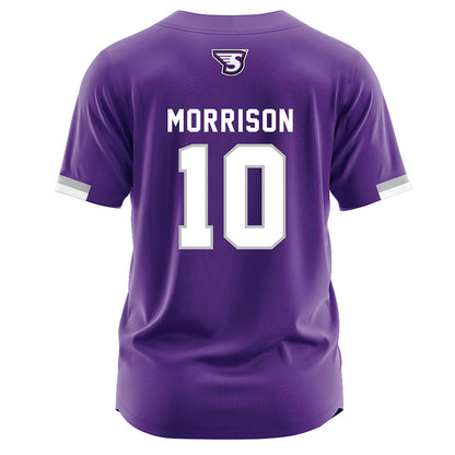 Stonehill - NCAA Baseball : Cam Morrison - Purple Jersey-1