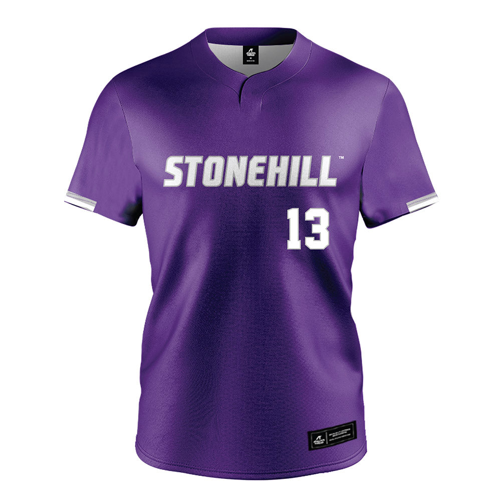 Stonehill - NCAA Baseball : Armanis Romero - Purple Jersey-0