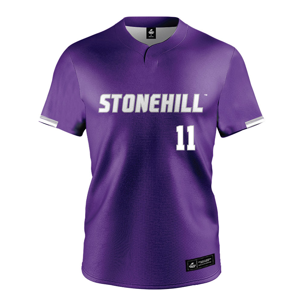 Stonehill - NCAA Baseball : Jackson Enders - Purple Jersey-0