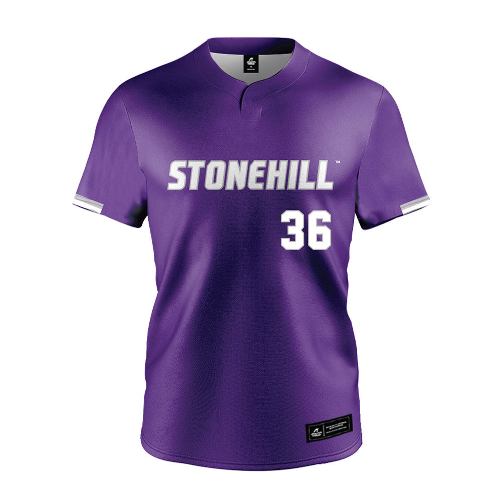 Stonehill - NCAA Baseball : Brayden Rader - Purple Baseball Jersey-0