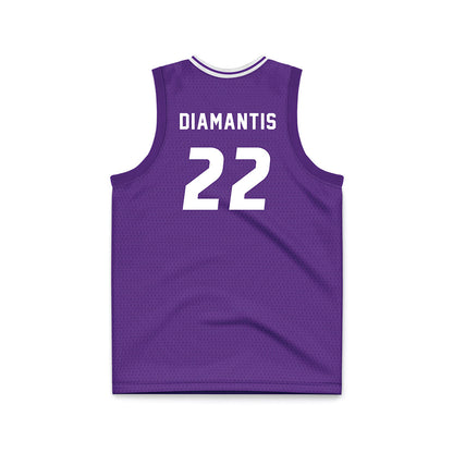 Stonehill - NCAA Men's Basketball : Charles Diamantis - Purple Basketball Jersey-1