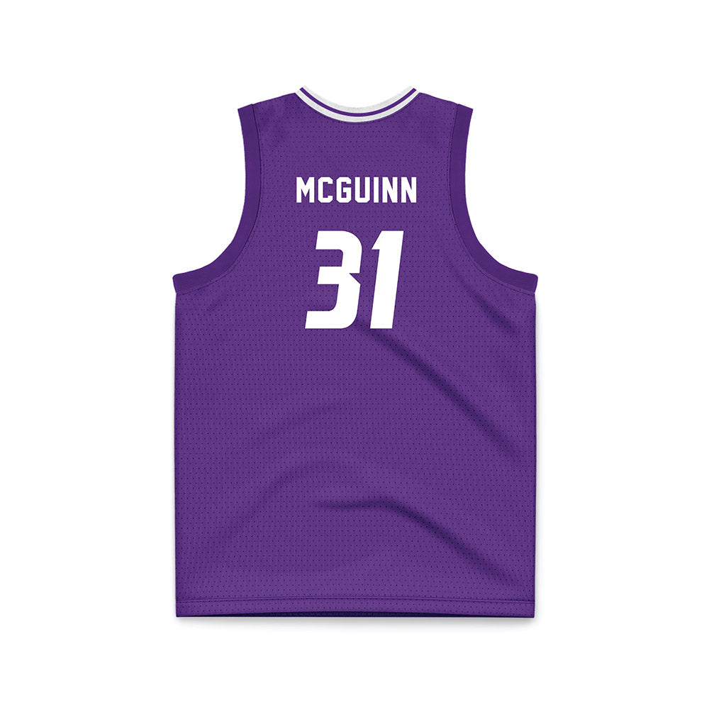 Stonehill - NCAA Men's Basketball : Pearse McGuinn - Purple Basketball Jersey-1