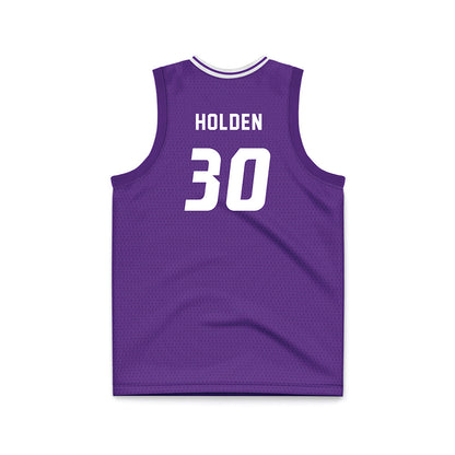 Stonehill - NCAA Men's Basketball : Anthony Holden - Purple Basketball Jersey-1