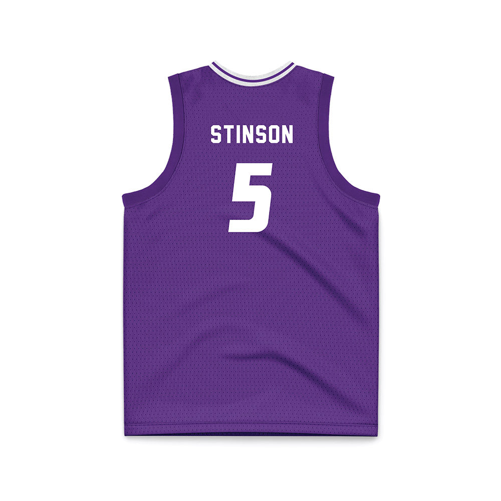  - NCAA Men's Basketball : Chas Stinson - Purple Basketball Jersey-1