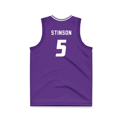  - NCAA Men's Basketball : Chas Stinson - Purple Basketball Jersey-1