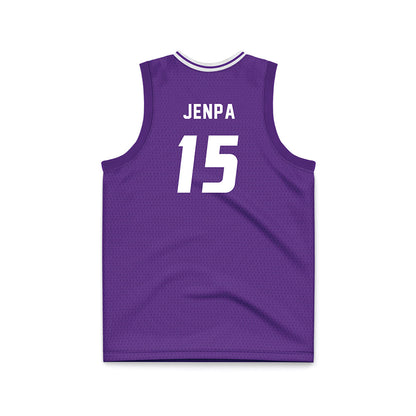 Stonehill - NCAA Men's Basketball : Norbu Jenpa - Purple Basketball Jersey-1