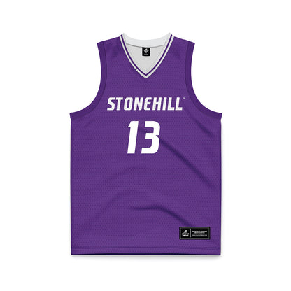 Stonehill - NCAA Men's Basketball : Jake TenBerge - Purple Basketball Jersey-0