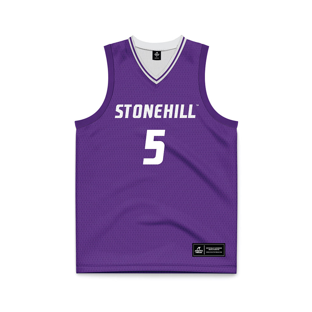  - NCAA Men's Basketball : Chas Stinson - Purple Basketball Jersey-0