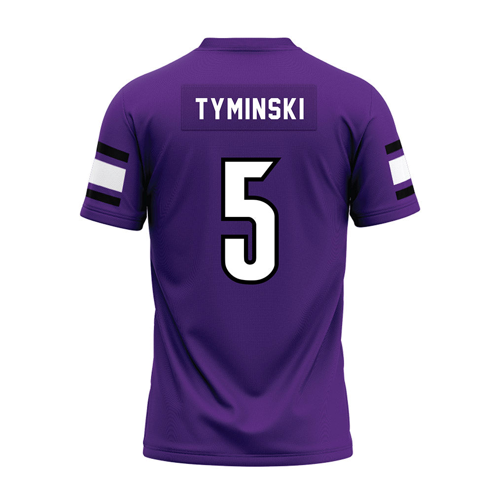 Stonehill - NCAA Football : Damian Tyminski - Purple Premium Football Jersey-1