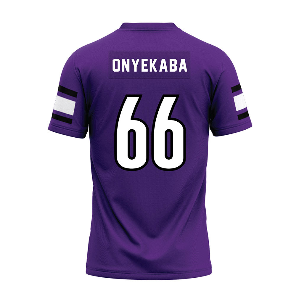 Stonehill - NCAA Football : Lotanna Onyekaba - Purple Premium Football Jersey-1