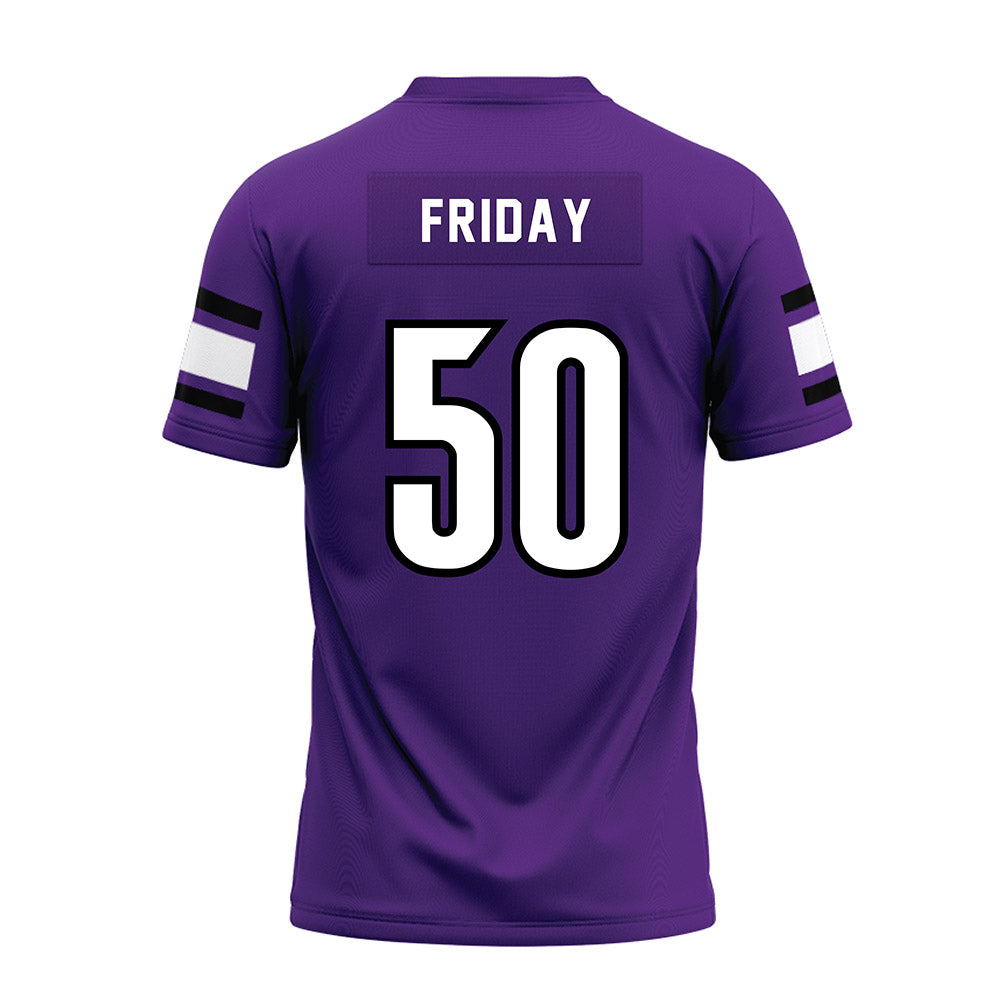 Stonehill - NCAA Football : Vahn Friday - Purple Premium Football Jersey-1