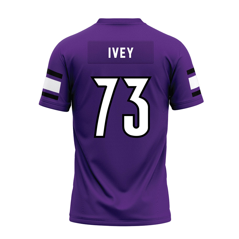 Stonehill - NCAA Football : Connor Ivey - Purple Premium Football Jersey-1