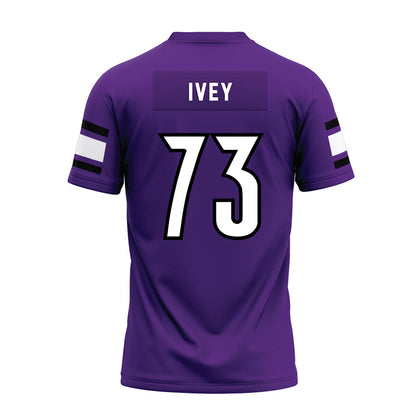 Stonehill - NCAA Football : Connor Ivey - Purple Premium Football Jersey-1