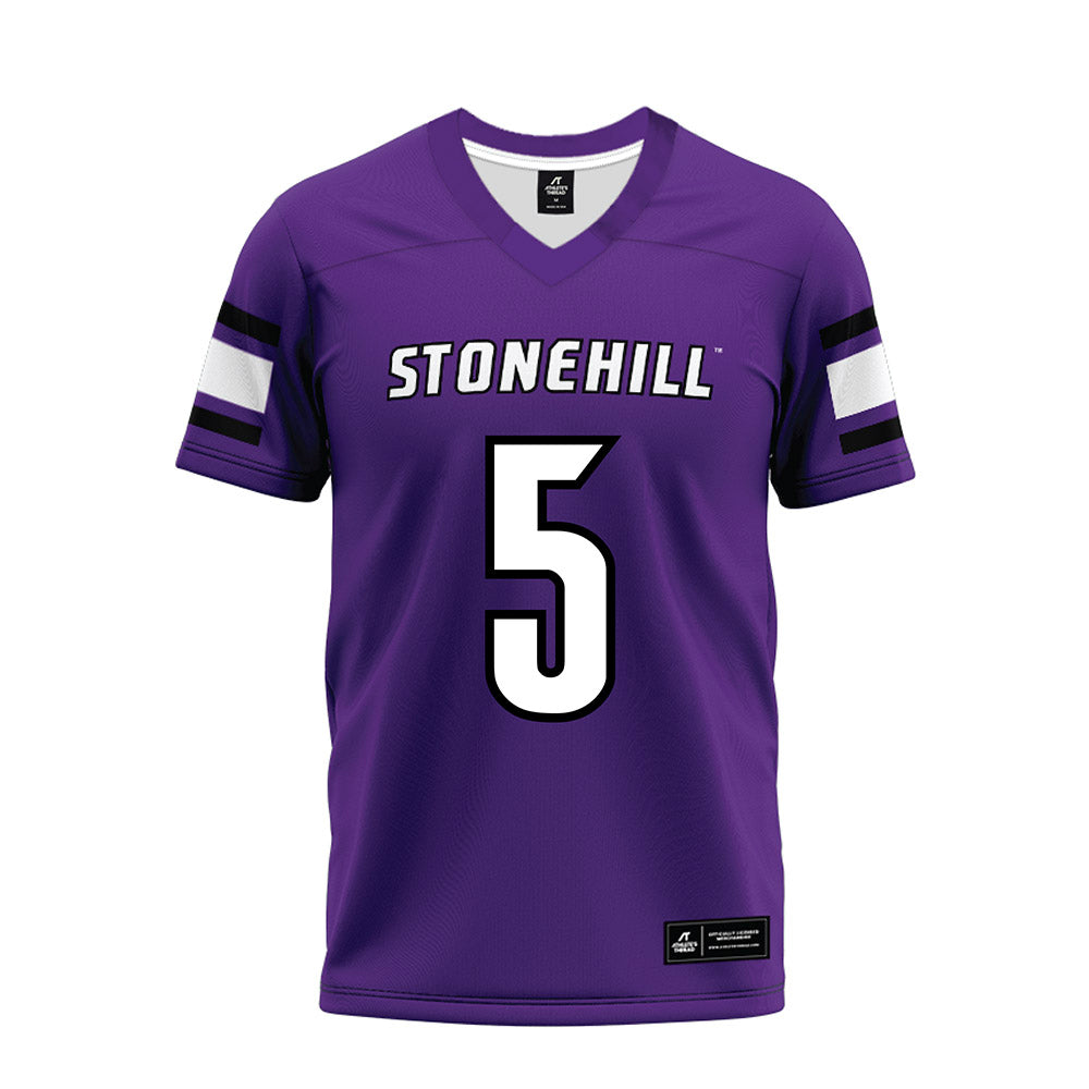 Stonehill - NCAA Football : Damian Tyminski - Purple Premium Football Jersey-0