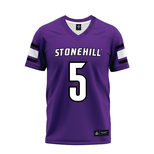 Stonehill - NCAA Football : Damian Tyminski - Purple Premium Football Jersey-0