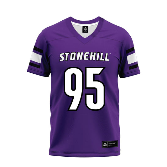 Stonehill - NCAA Football : Brian Benson - Purple Premium Football Jersey-0