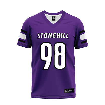 Stonehill - NCAA Football : Demilade Atere - Purple Premium Football Jersey-0