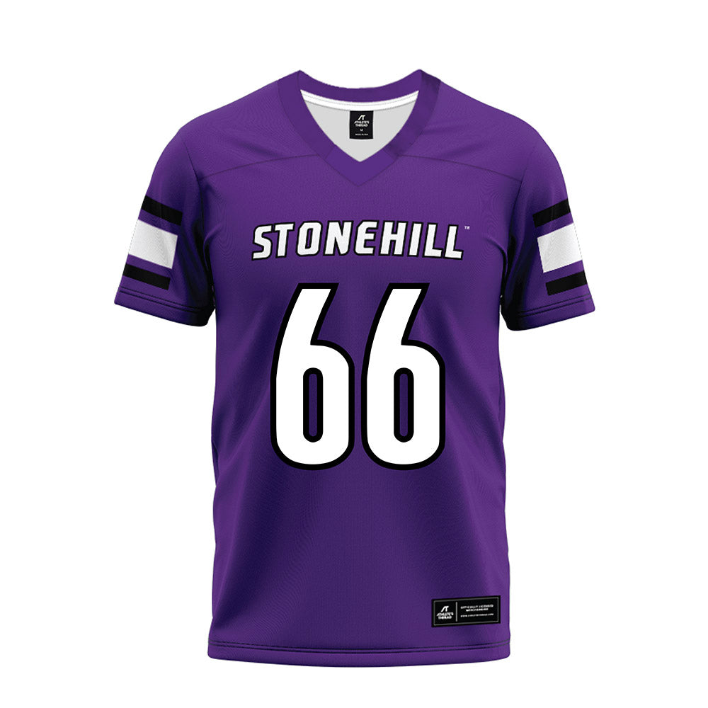 Stonehill - NCAA Football : Lotanna Onyekaba - Purple Premium Football Jersey-0